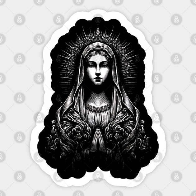 Gothic Aesthetic Virgin Mary Sticker by MetalByte